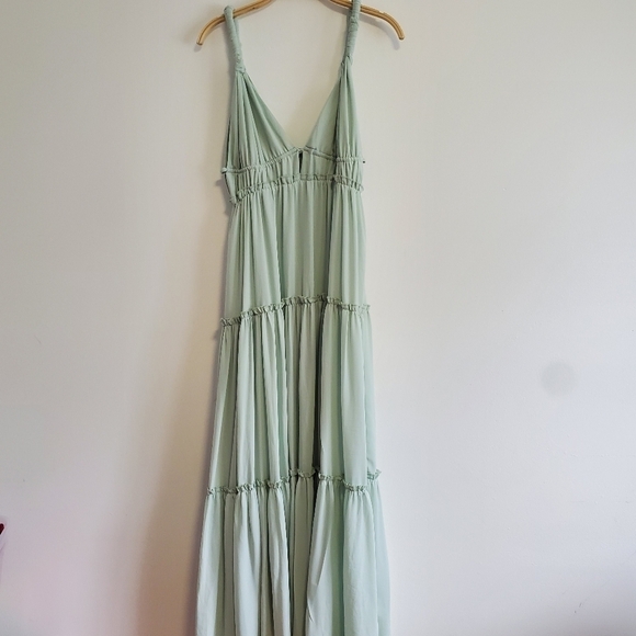Lulu's Show Your Affection Mint Green Tiered Ruffled Maxi Dress - Picture 5 of 8